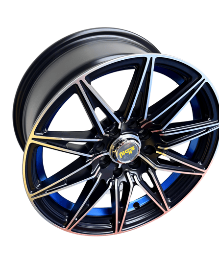 Llanta 548-16 R125 Matt Black Undercut Blue 15X7 | Aro 15 – 4X100 / 4X114,3 – ET35 - Imagen 2